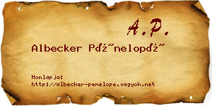 Albecker Pénelopé névjegykártya